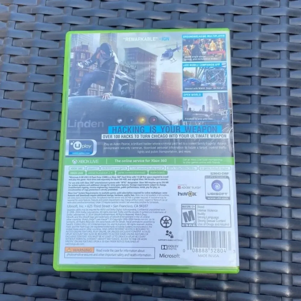 Watch Dogs for Xbox 360 Video Game Microsoft Xbox 360 Gaming